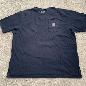 Carhartt T-Shirt Mens 3XL Loose Fit Faded Blue Short Sleeve Pocket Tee Cotton